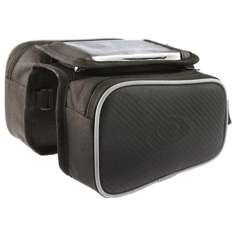 Roswheel Double Pouch Frame Bag Tas Sepeda Hitam Waterproof dengan tempat Case Handphone