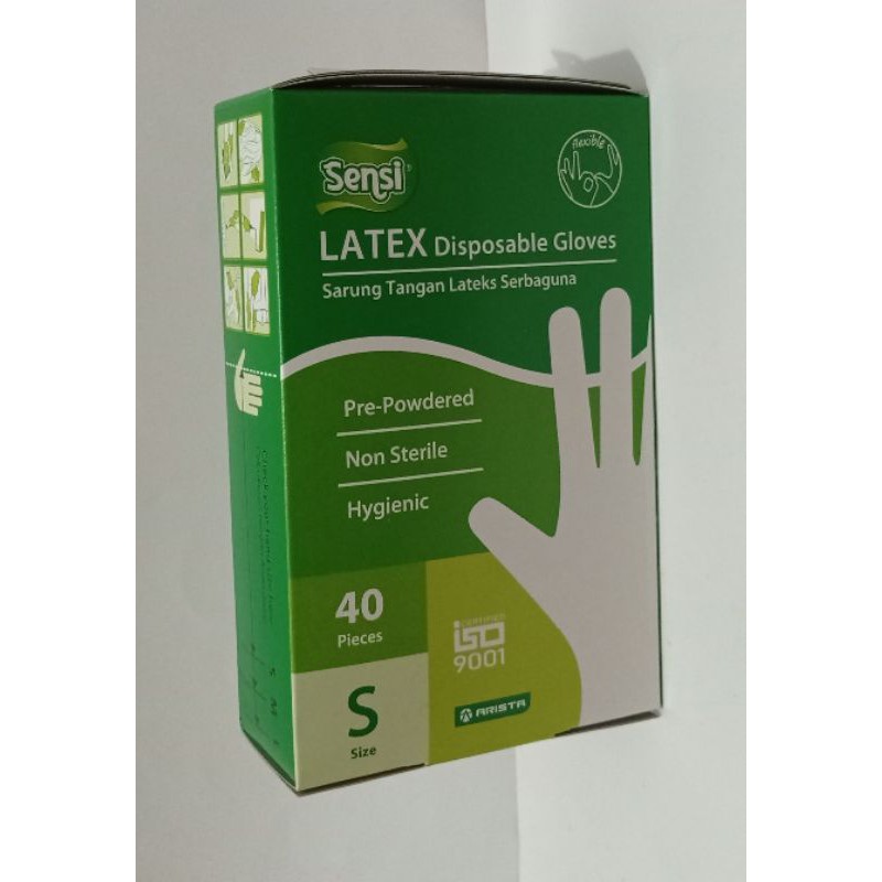 Handscoon / Sensi Latex Disposible Gloves isi 40 pcs