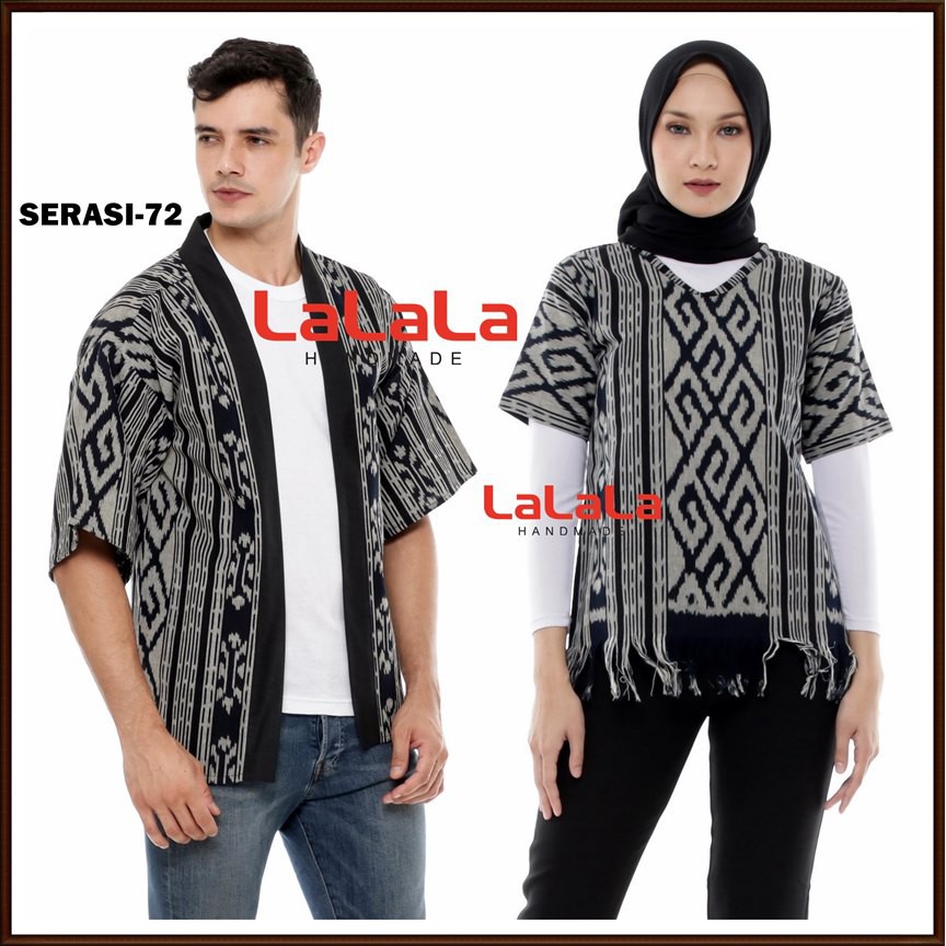 Set Couple tenun etnik - baju tenun, baju etnik - sarimbit atasan blazer blus tenun