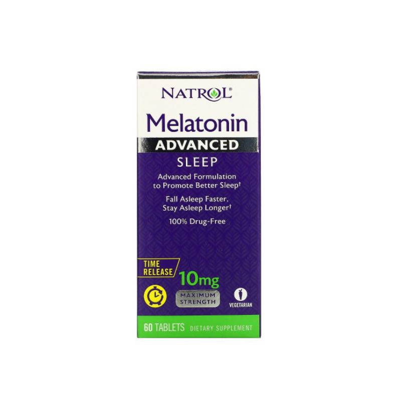 NATROL Melatonin 10mg Time Release 60 dan 100 tablets Advanced Sleep TIME RELEASE Expired 11/2024