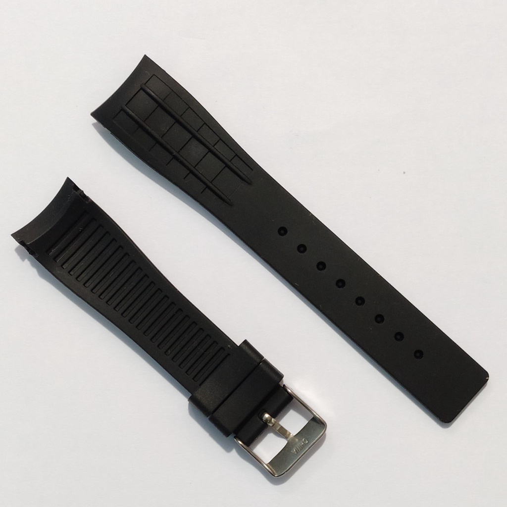 STRAP TALI JAM TANGAN CURVED RUBBER 22MM HITAM