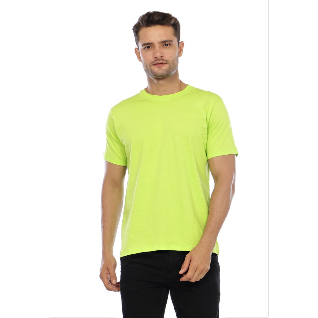 KAOS POLOS COTTON COMBED - UNISEX LENGAN PENDEK - HIJAU NEON