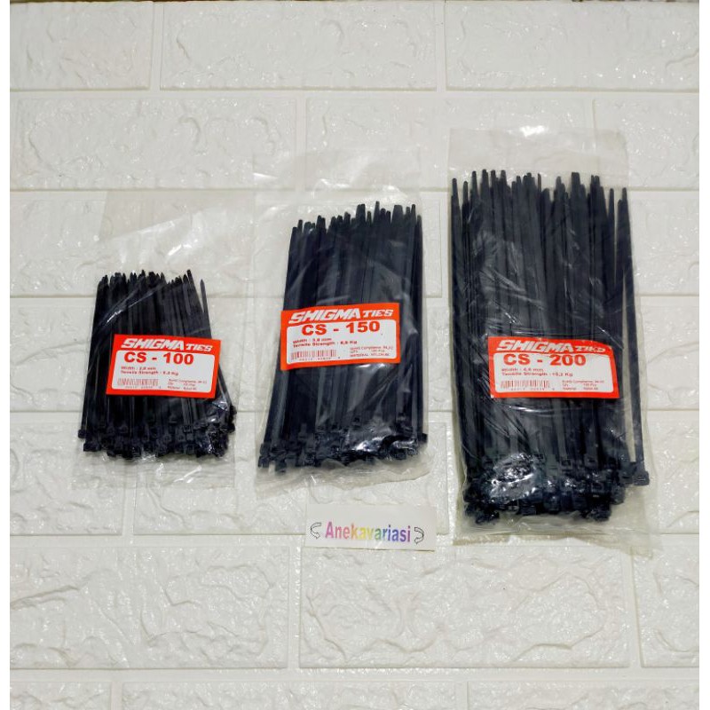 kabel Ties bahan lebih tebal polos hitam