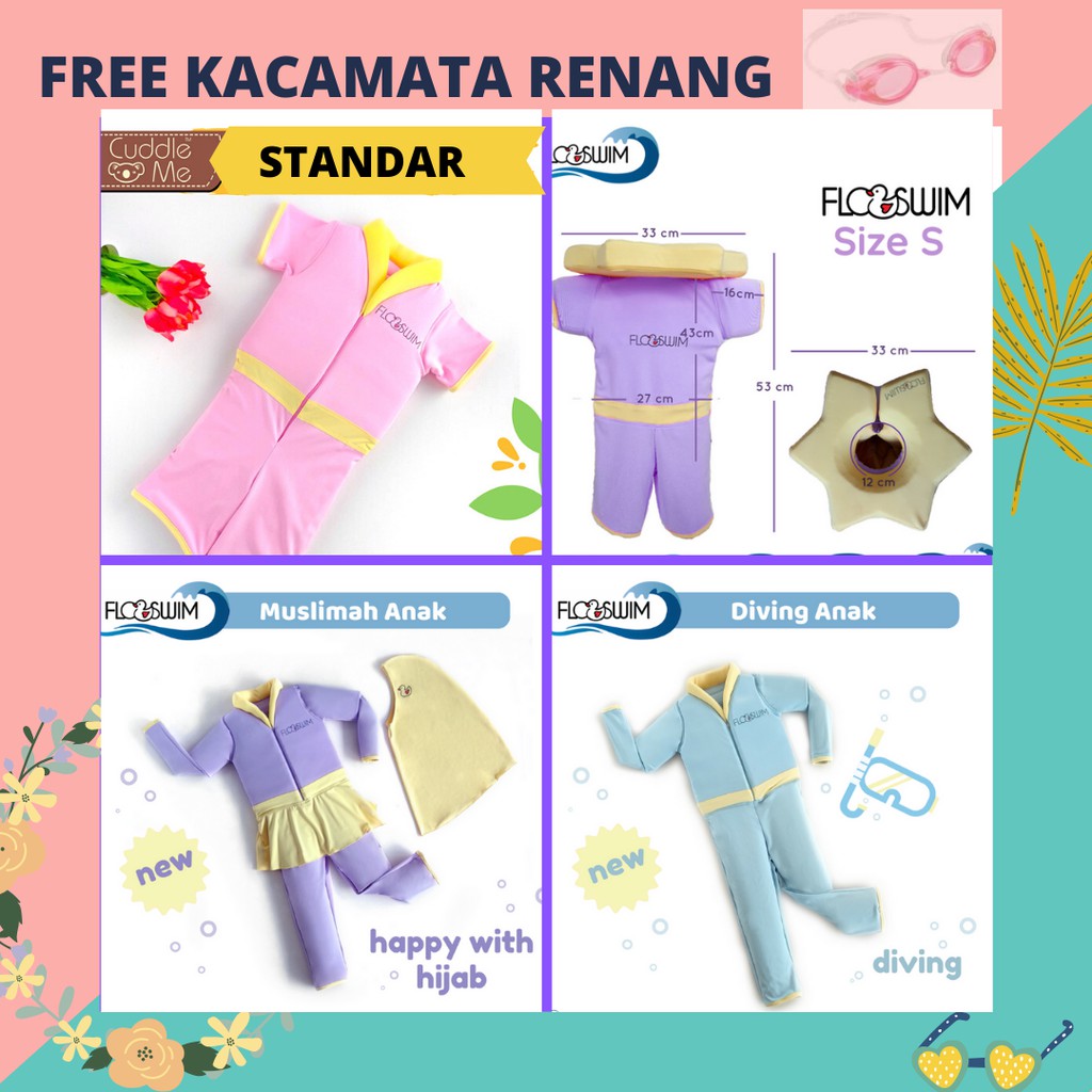 (BISA COD)FREE GIFT  Cuddleme Floswim  Goswim / Baju Renang Apung / Floating swimsuit