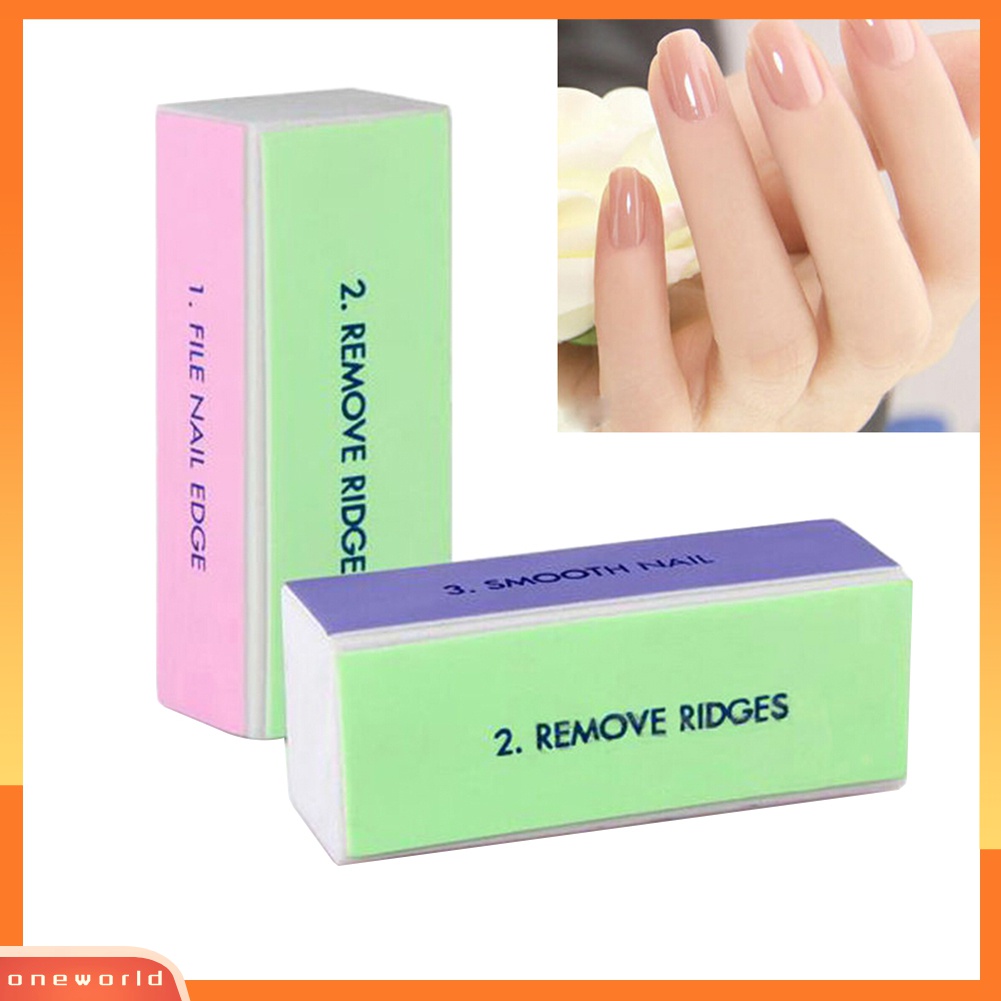 (ONWO) 1pc Balok Buffer Pengamplas / Pemoles Kuku Untuk Manicure