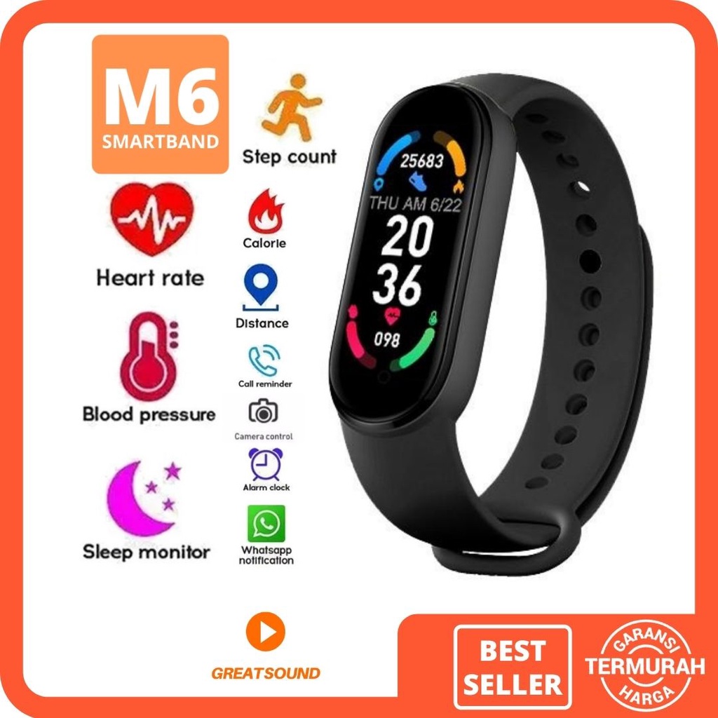 Smartwatch M6 Smart Bracelet M6 Smartband M6 Jam Kesehatan