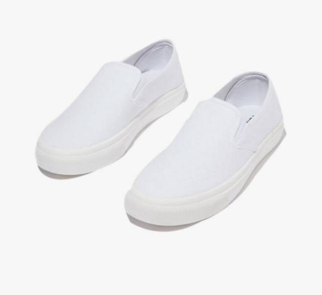 plain white slip ons