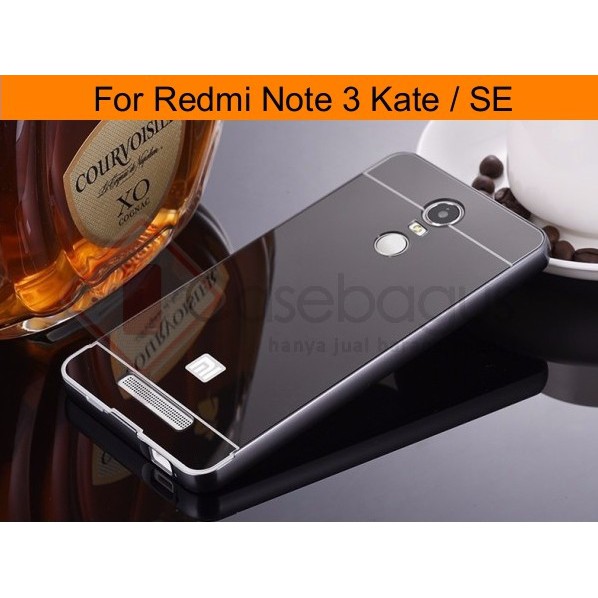 Metal Bumper Case with Mirror Cover - Xiaomi Redmi Note 3 Kate / SE