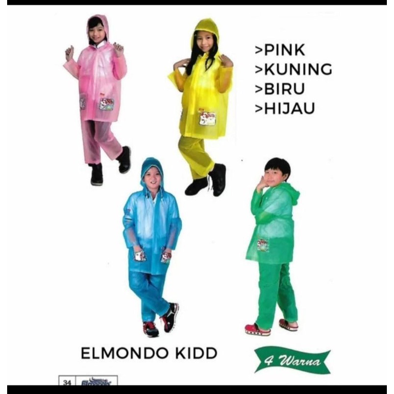 jas hujan setelan anak anak,jas hujan elmondo
