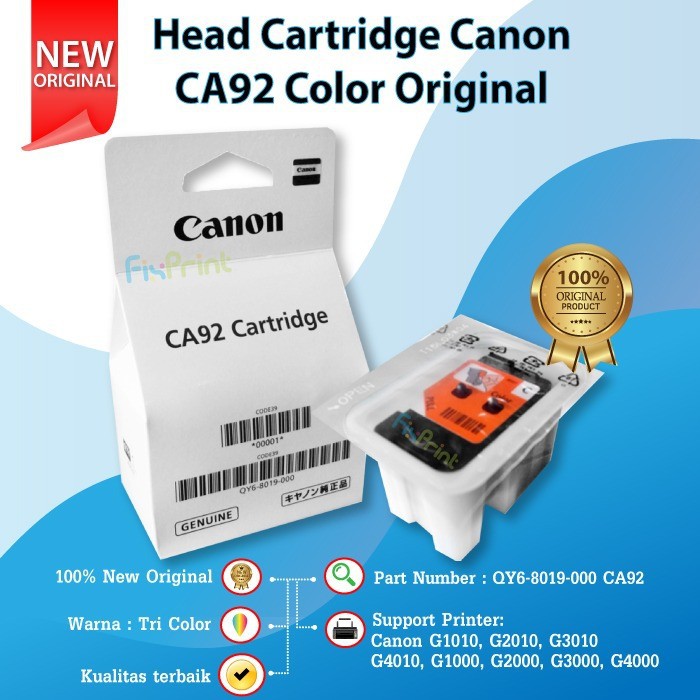 Print Head Cartridge Printer Canon CA91 BH7 CA92 CH7 Printhead Original G1000 G2000 G3000 G4000 G1010 G2010 G3010 G4010 CA-91 CA-92 QY6-8003-000 Original QY6-8003