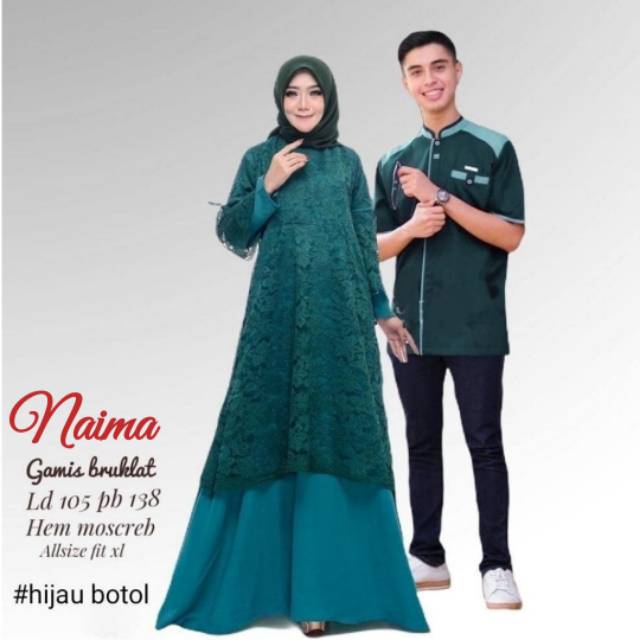 COUPLE BAJU MUSLIM NAIMA | NAIMA GAMIS BROKLAT | SARIMBIT BAJU MUSLIMAH