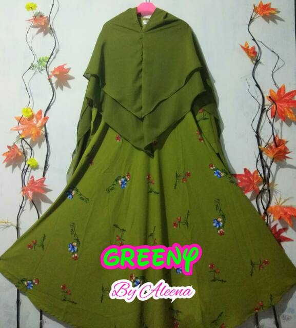 Gamis Crepe Premium Greeny