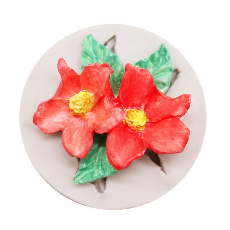 Cetakan Kue / Permen / Cokelat Bentuk Bunga Teratai Ganda Bahan Silikon Untuk Dekorasi Dapur