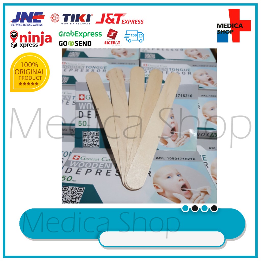 Spatel Kayu Sudip Lidah Tongue Spatula genaral care pak 50pcs