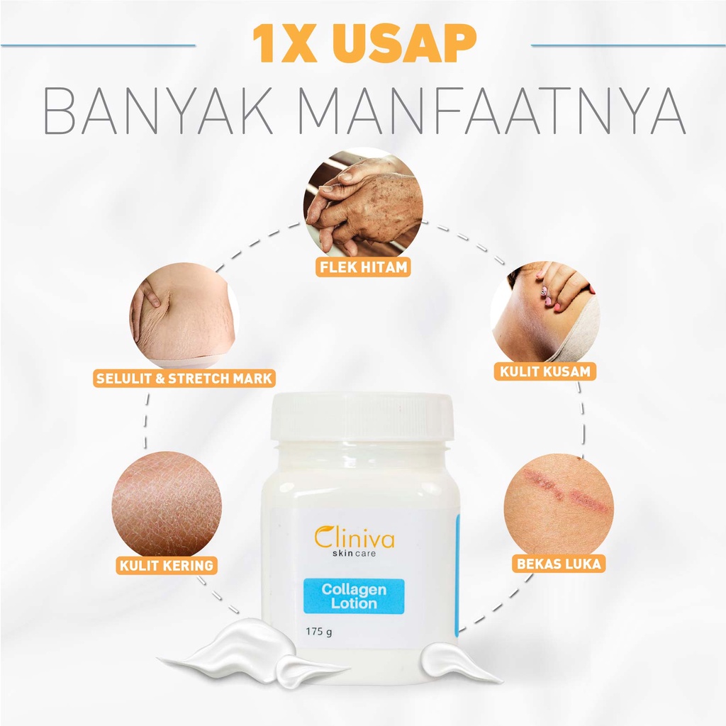 Cliniva Skincare Collagen Body Lotion | Lotion pemutih Badan Tangan Kaki | Collagen Lotion | Pemutih