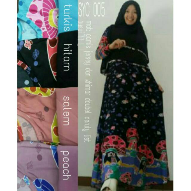 Gamis syari jersey set khimar ceruti