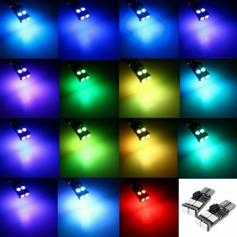 LED T10 14 Mode W5W 6 SMD 5050 RGB Standby Strobo LED Light Car Wedge Side Reading