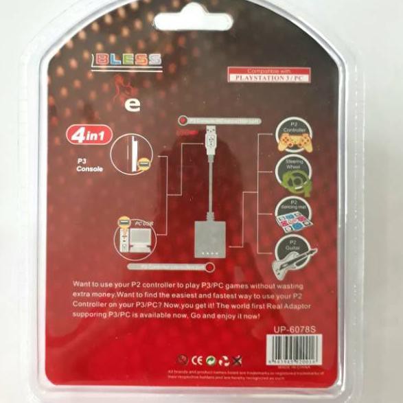 ' GROSIR Convertor Converter 4 in 1 stik stick PS2 to PC / PS3 ・