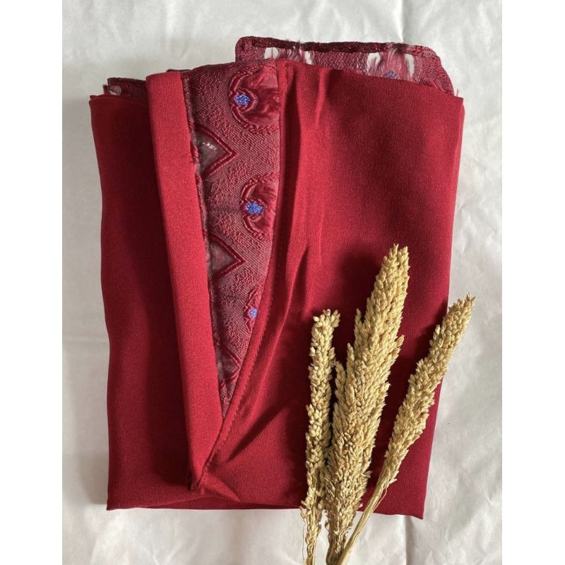 Pashmina Instan Tali Pad Maruya Pasmina Renda Realpicture Phasmina Bubblecrep Original PashtanMaruya-Maroon