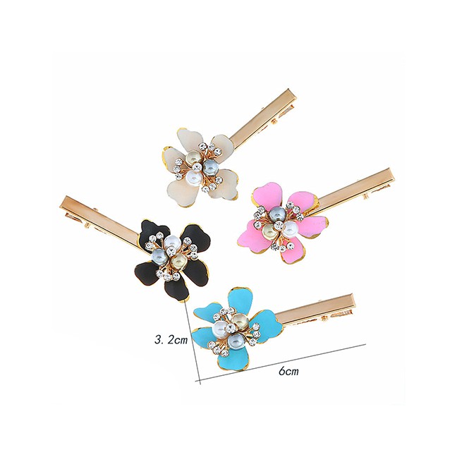 LRC Jepit Rambut Fashion Flower Pearl Hair Clip F62001