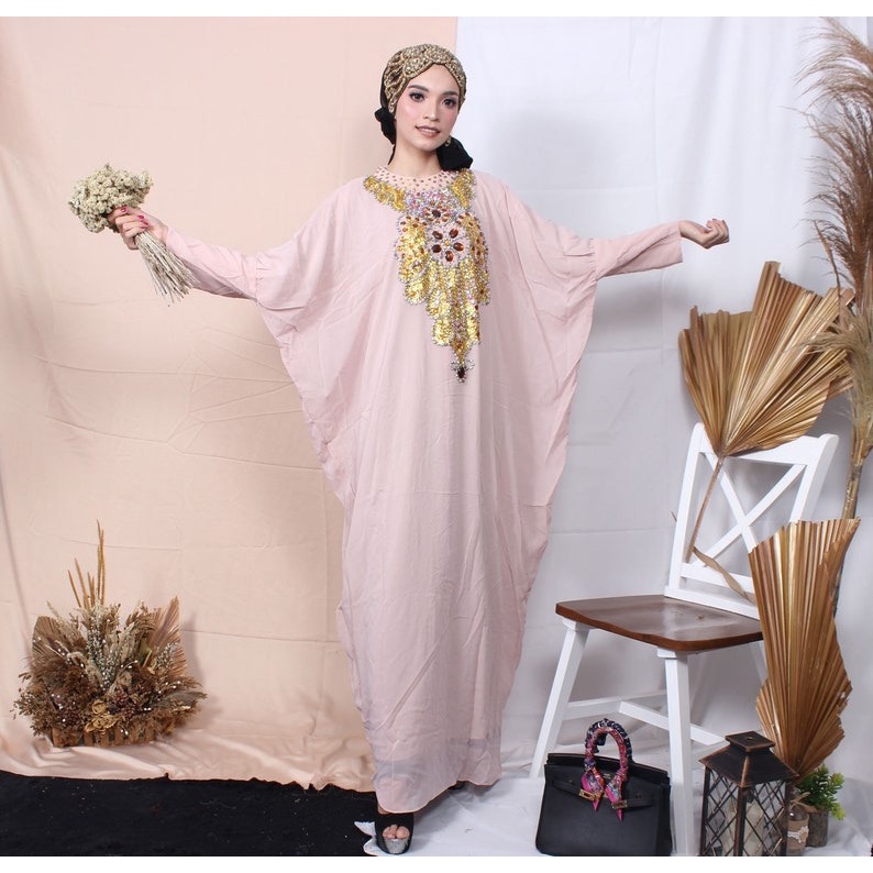 Gamis Muslim Wanita model full Payet warna merah biru coklat Gamis terbaru untuk pesta kondangan dan lebaran 2022 mewah kekinian
