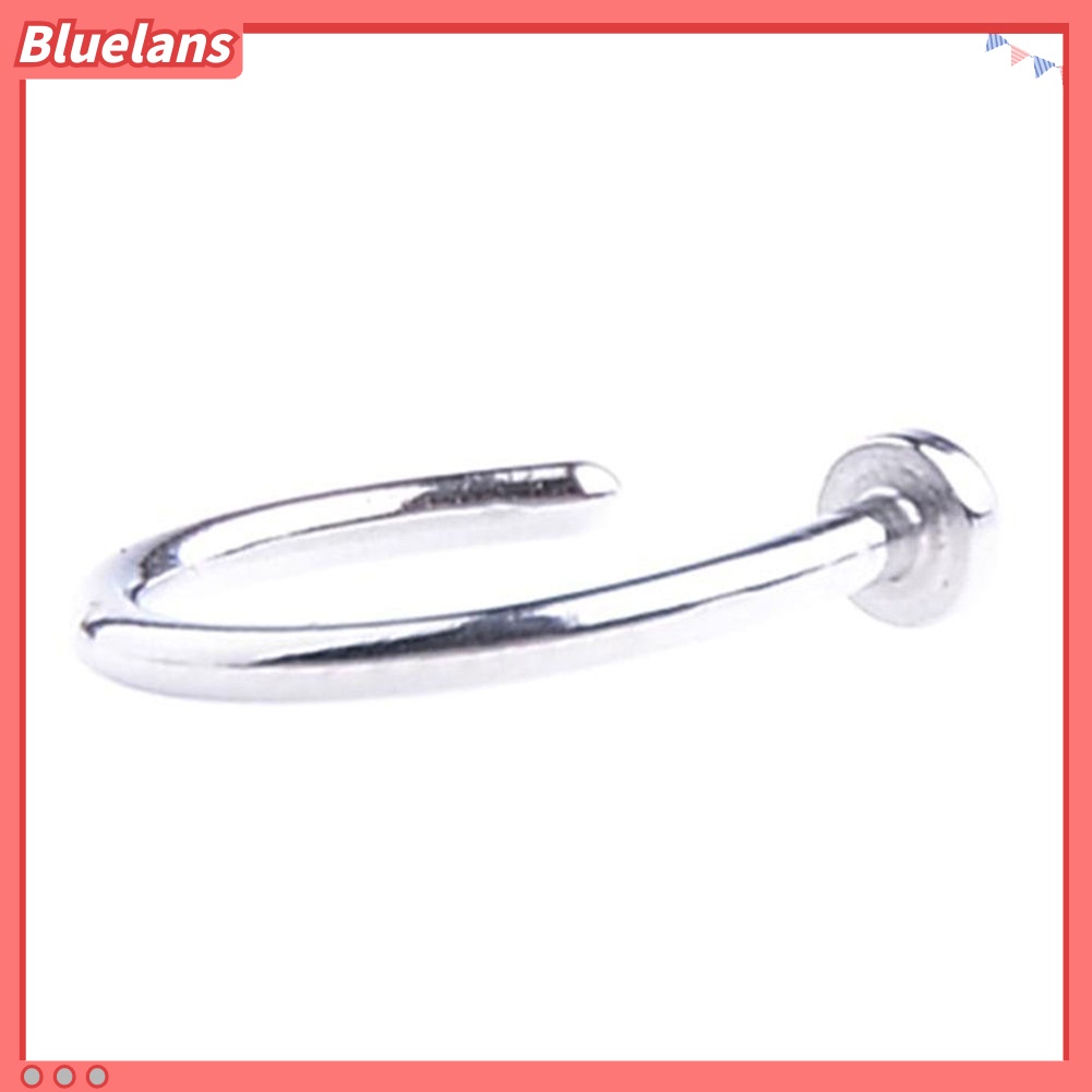 Bluelans 10/6/2Pcs Stainless Steel Nose Open Hoop Ring Body Piercing Stud Unisex Jewelry