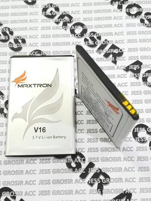 Baterai Battery Batre Original MAXTRON V16 / V17 Panjang 9.2 cm Lebar 5.8 cm Tebal 0.4 Cm