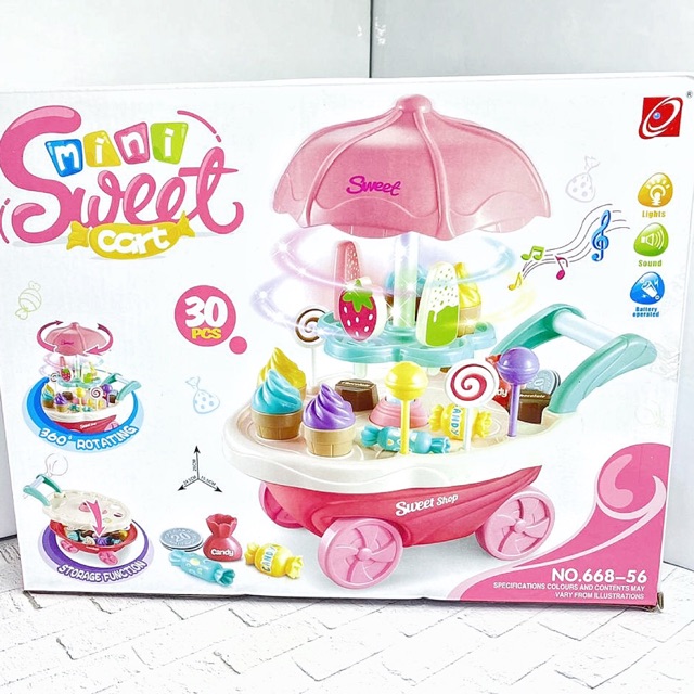  MAINAN  EDUKATIF ANAK  TROLLEY GEROBAK ES KRIM MINI ICE 