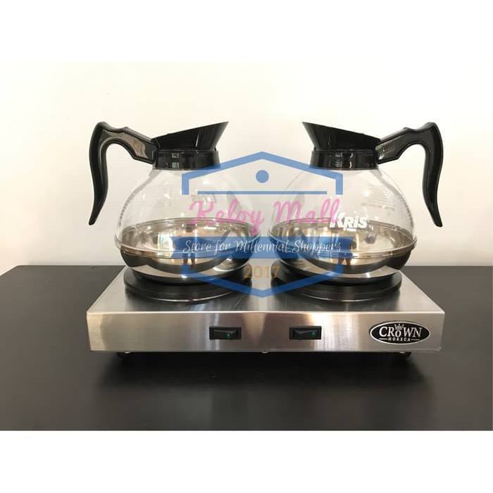 Penghangat Kopi Crown + 2 Teko KINOX/KRIS Polycarbonate Premium