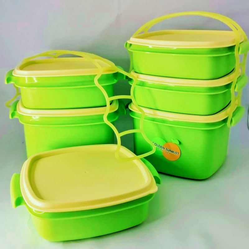RANTANG SUSUN 3 PLASTIK/ WADAH MAKANAN PIKNIK / WADAH BEKAL/ RANTANG GOLDEN SUNKIST