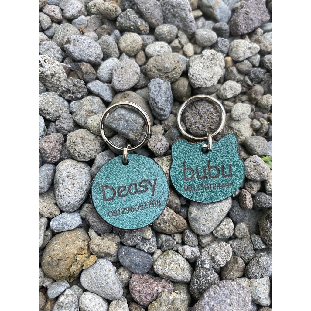 LOOD LIONTIN KALUNG KUCING KULIT ASLI - GRATIS UKIR NAMA