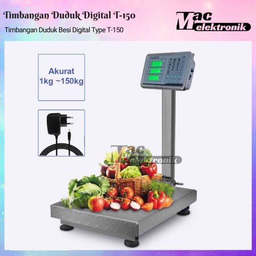 Timbangan Besi duduk digital kapasitas 150kg / bisa di charge ulang Timbangan Duduk Digital 150kg / Elektronik Pagar Lipat Display Sembako Laundry Buah Barang Ekspedisi Beras Electronic platform