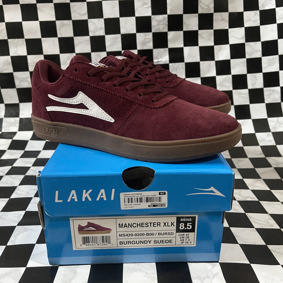 Sepatu Lakai Manchester XLK Burgundy / Gum- Sepatu Skateboard Lakai