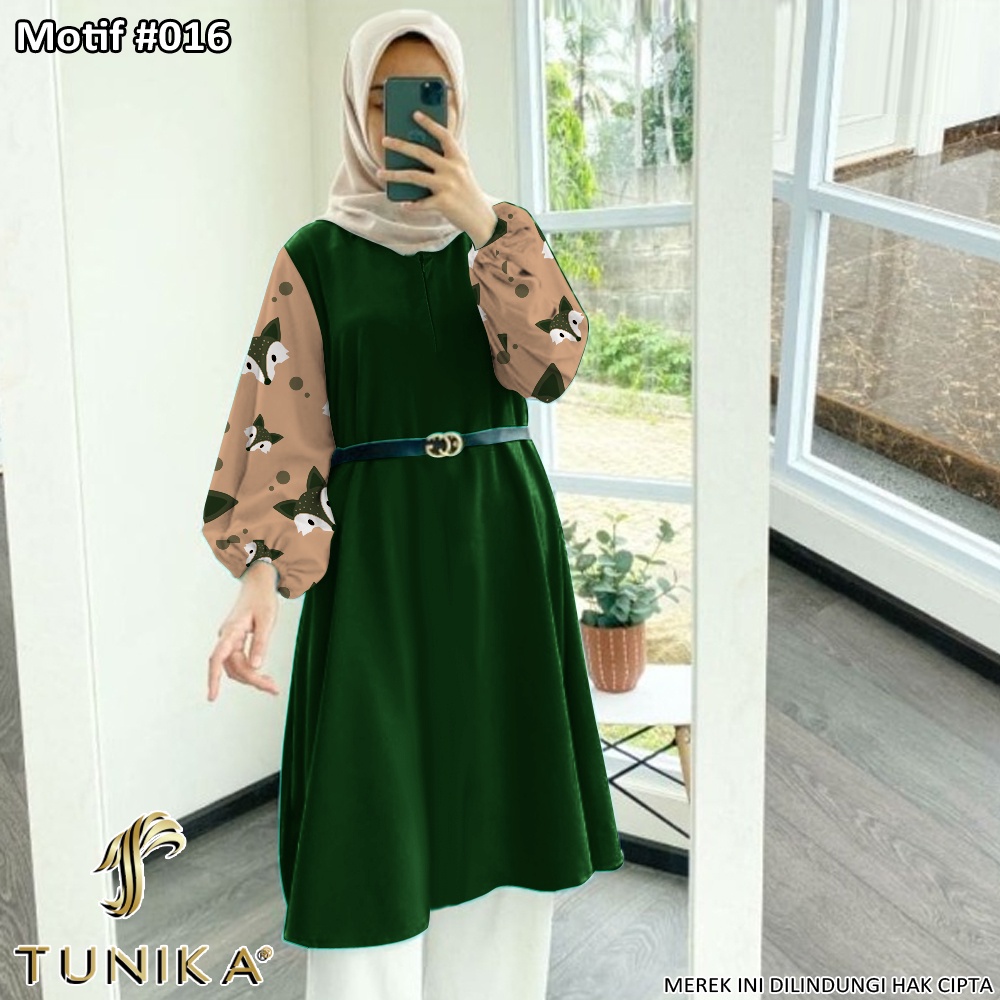 Tunik Jumbo - Gamis Wanita Kekinian - Baju Atasan Wanita - Bungaz Motif Gabungan - Lexoir-Bungaz 016 Hijau