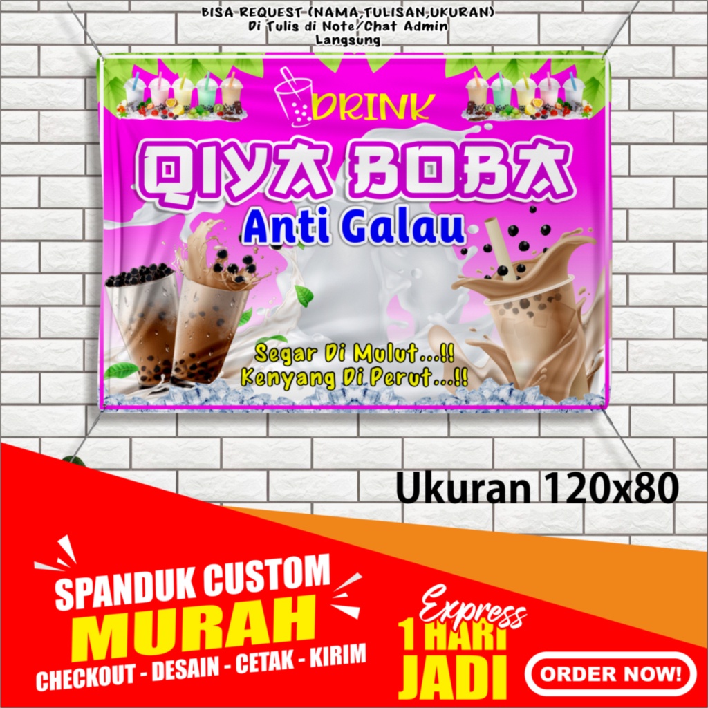 Jual Viral Cetak Spanduk Banner Backdrop Minuman Boba 0374