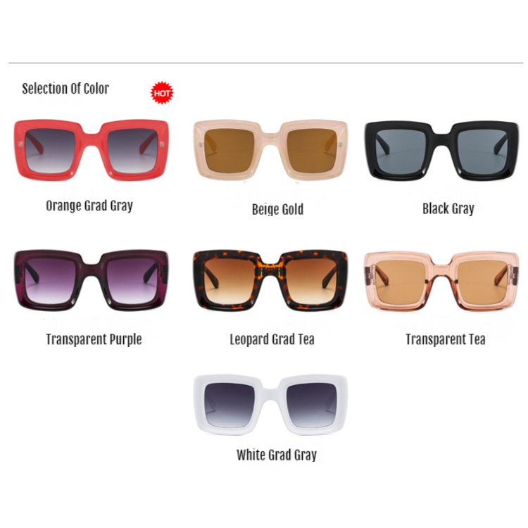 Kacamata Hitam Oversize Frame Kotak Untuk Wanita