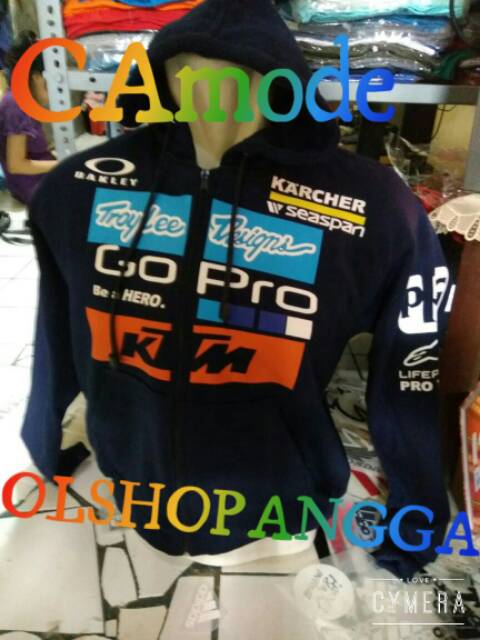 Sweater Zipper Gopro Hero KTM Jaket Sweater Hoodie Zipper Size M - 4XL
