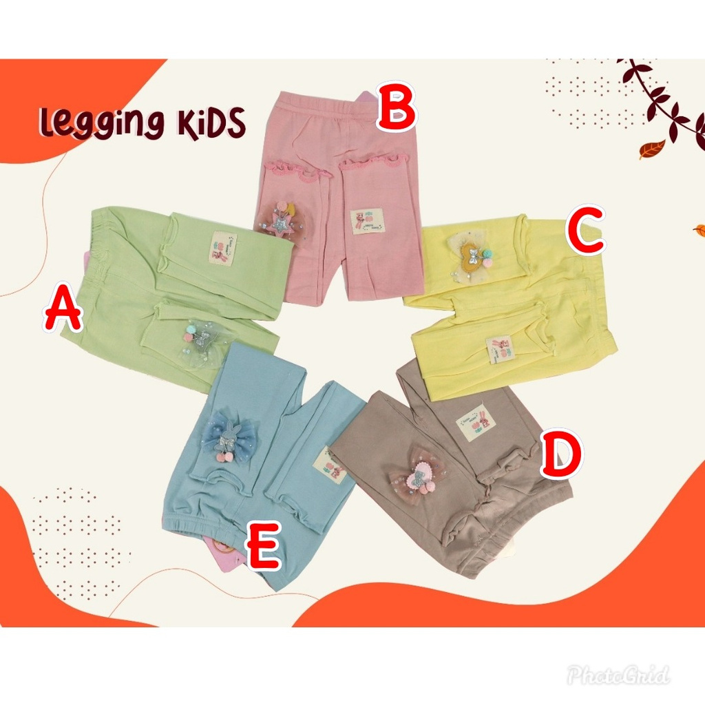 LEGGING ANAK PEREMPUAN IMPORT APLIKASI 1-5TH