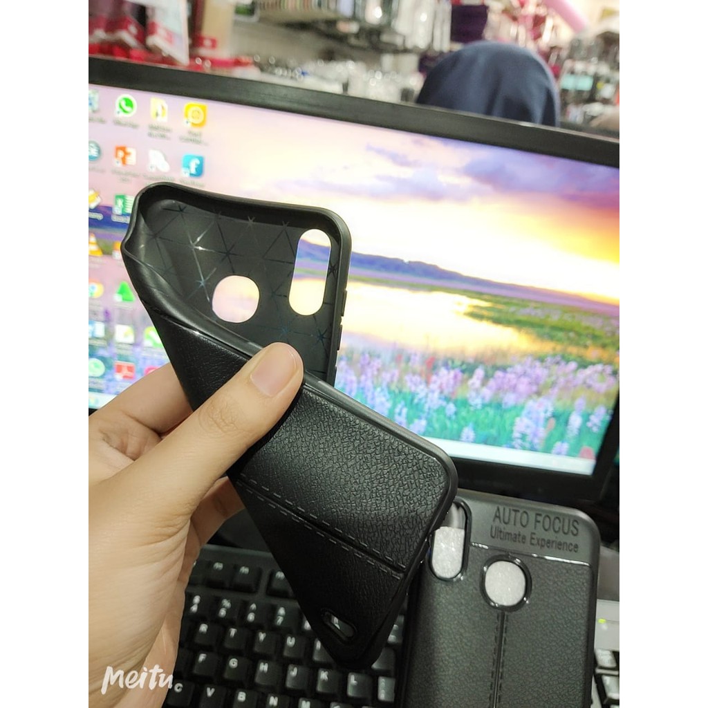 Auto Fokus Infinix Smart 4 X653 6.6 inchi Leather Soft Case X653C AUTOFOCUS Motif Kulit Jeruk