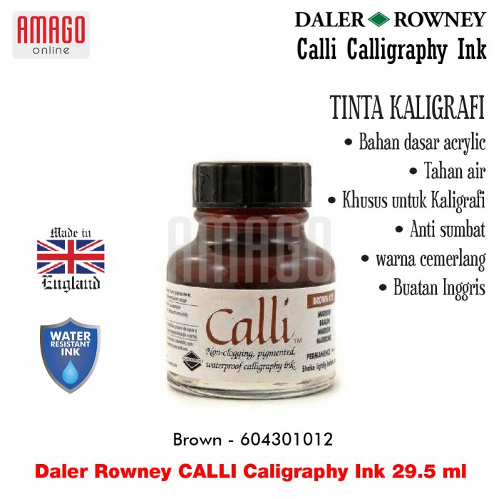 Daler Rowney - CALLI - Calligraphy Ink 29.5ml - Brown - 604301012