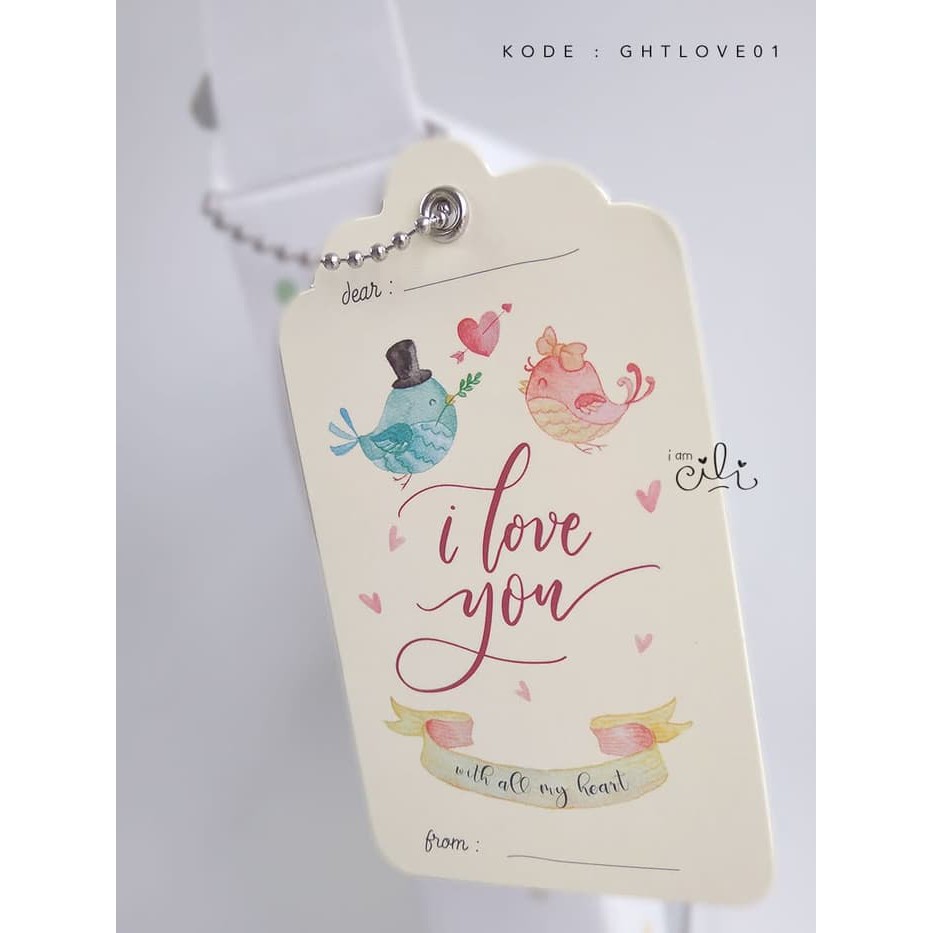 

cli123 GHTLOVE01 Tag Ucapan hantaran kado hadiah valentine tema Love