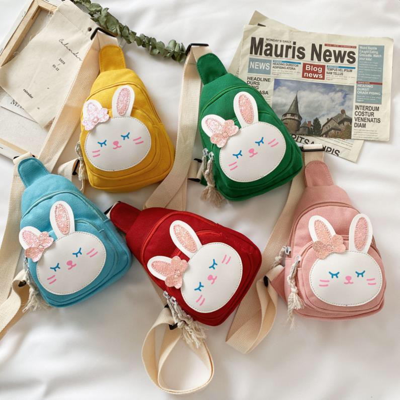 Tas Selempang Anak Perempuan Cewek Resleting Gambar Bunny Import CB008