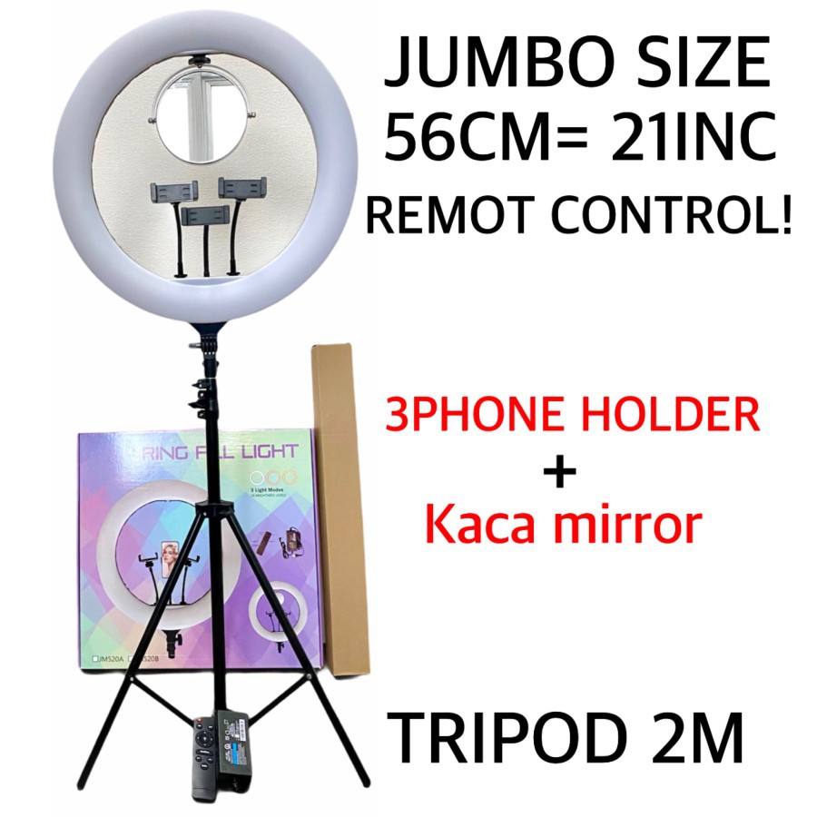 mixio ring light 56cm   light stand tripod 2m 3 phone holder jumbo master