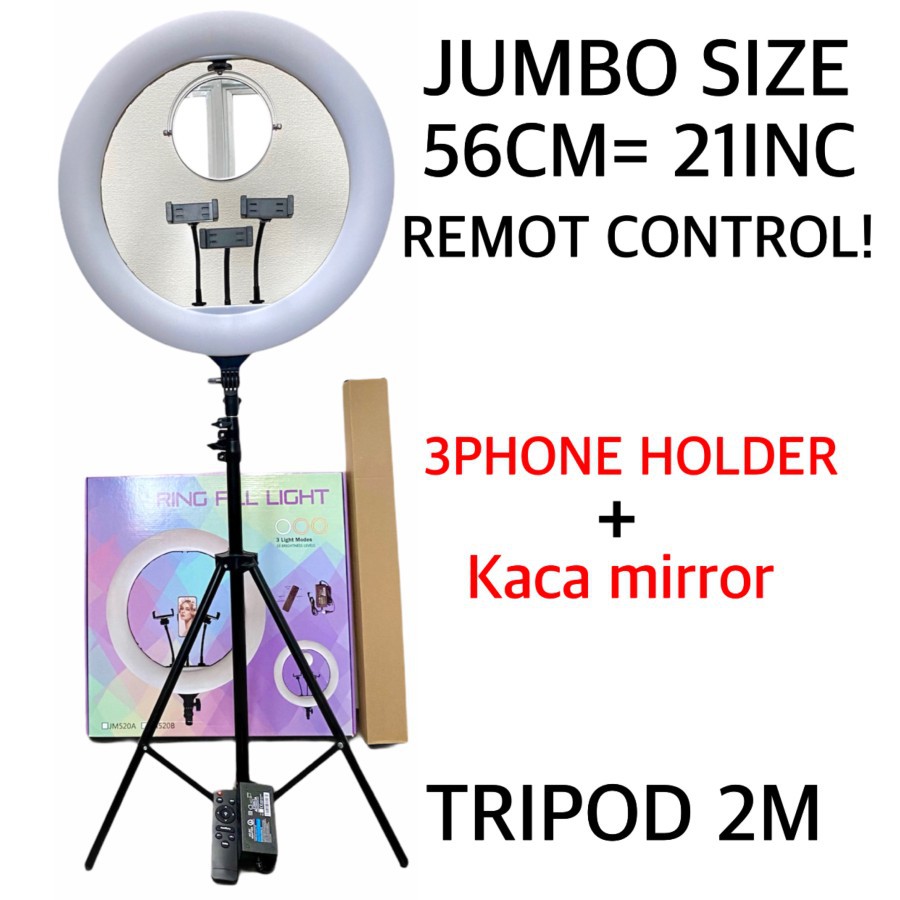 Ring Light 56CM + Light Stand Tripod 2M 3 Phone Holder HQ-21 MASTER