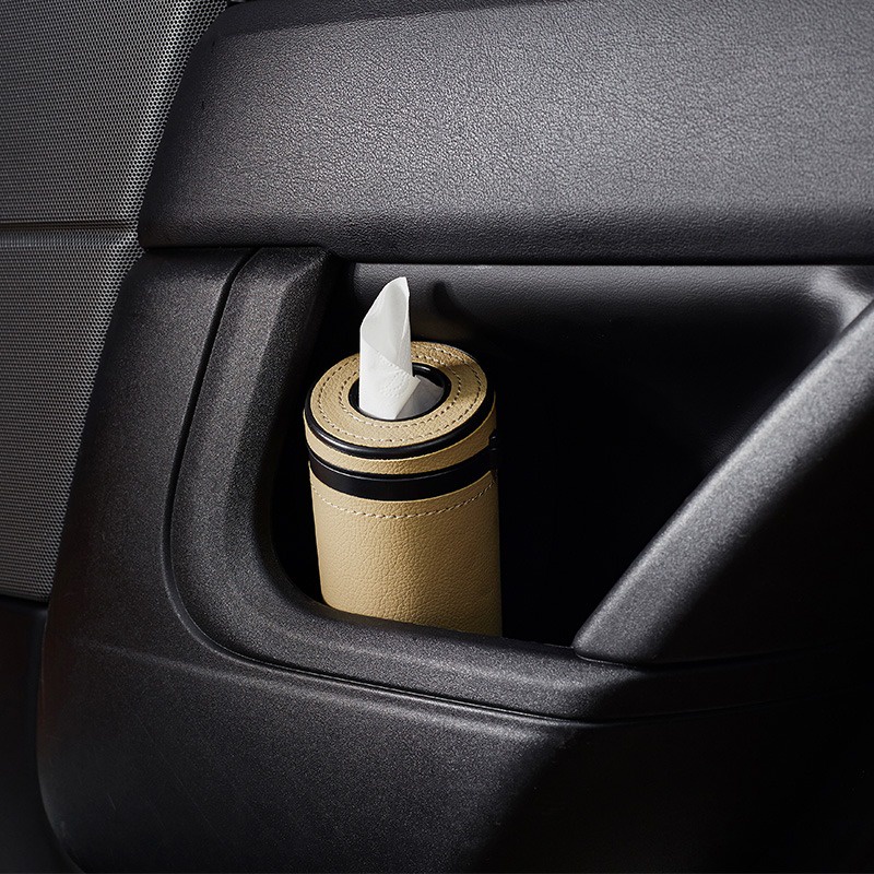 2 in 1 Car Cup Holder Leather Organizer | Penyimpanan Tissue Mobil