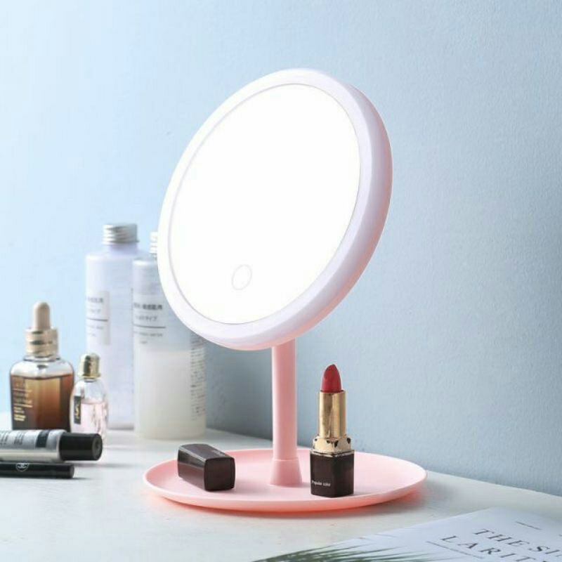 lampu led dengan cermin rias uk 19.5*19.5*5cm cermin makeup