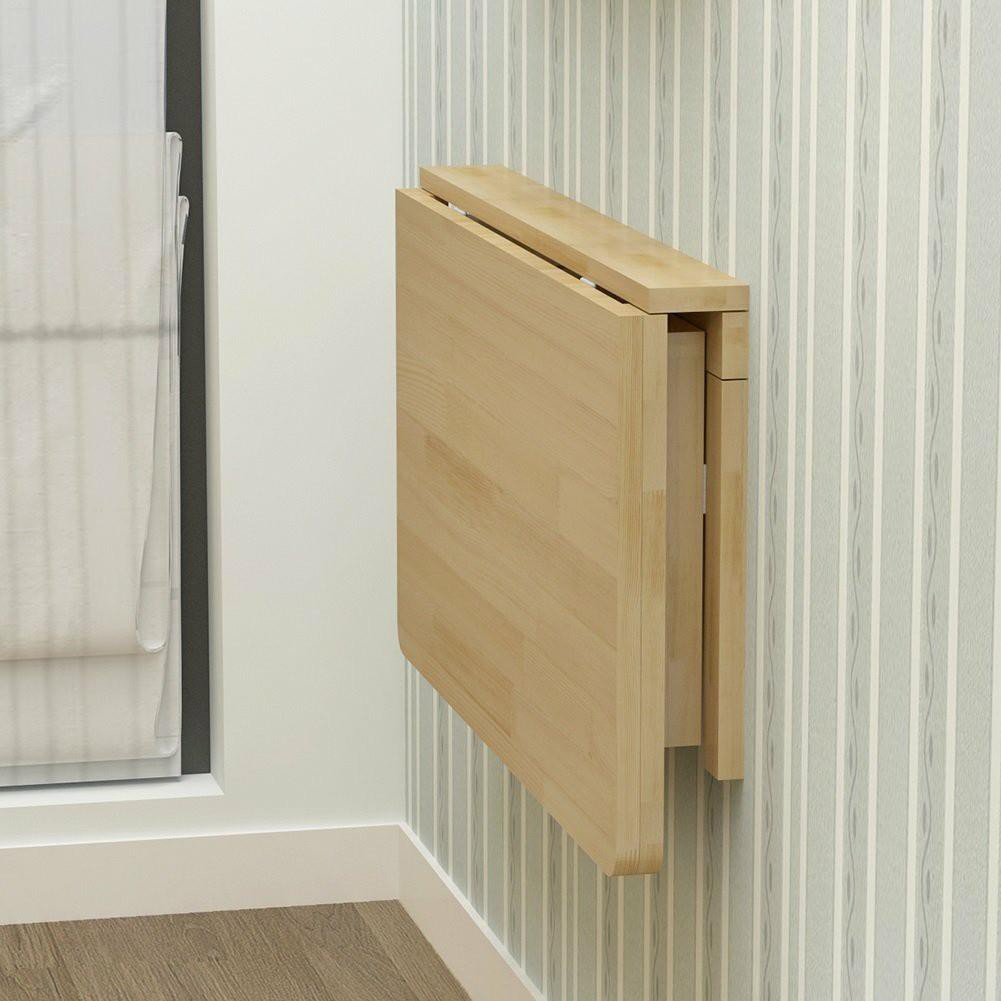 Meja Dinding Lipat Laptop / Komputer / TV Kayu Solid Bukan Partisi