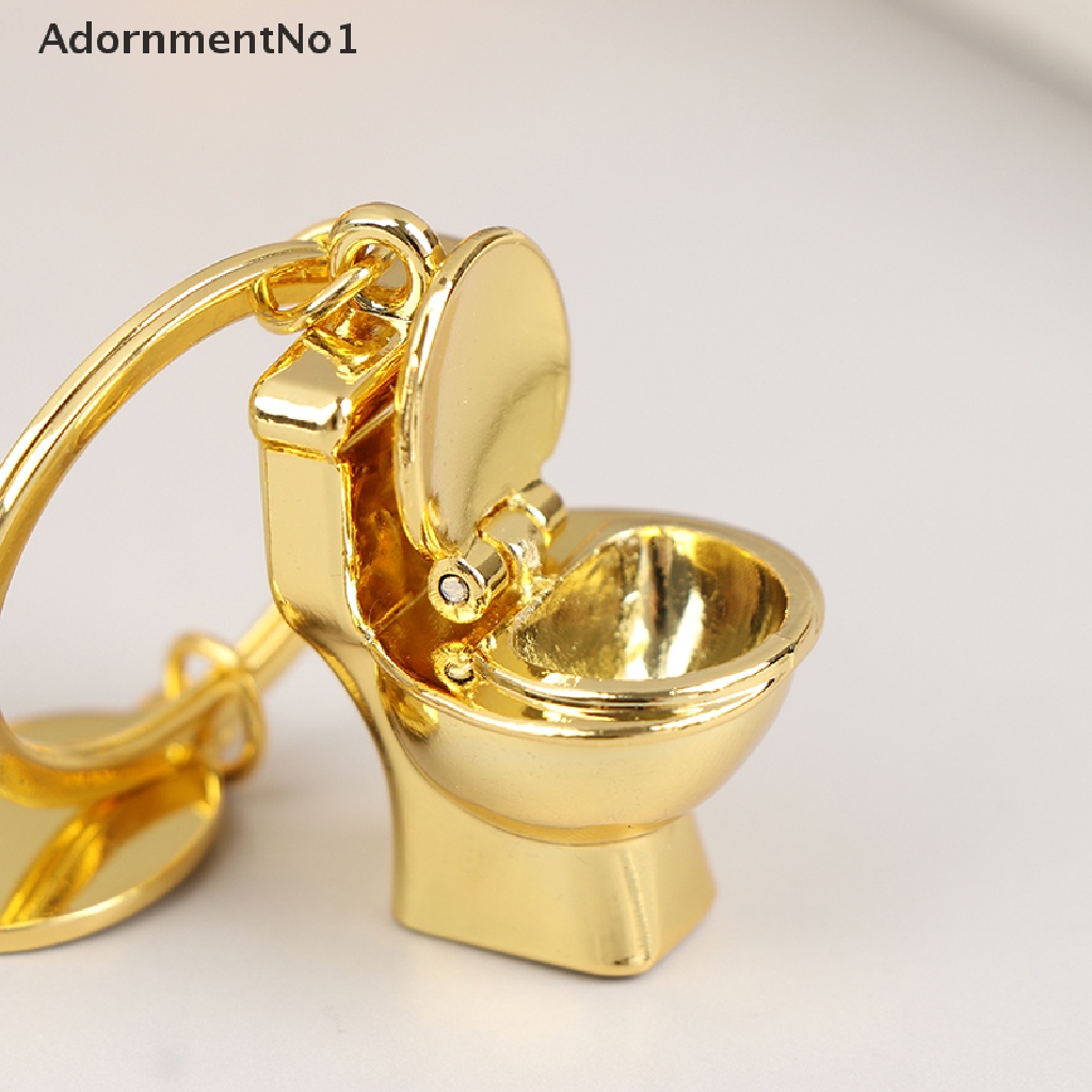 (AdornmentNo1) Gantungan Kunci Bentuk Toilet Mini 3D Untuk Hadiah