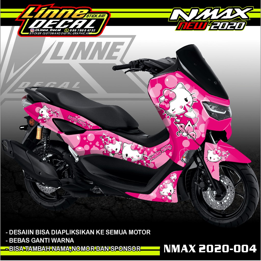 Decal Sticker Nmax 155 new 2020 hello kitty- dekal stiker nmax new-004