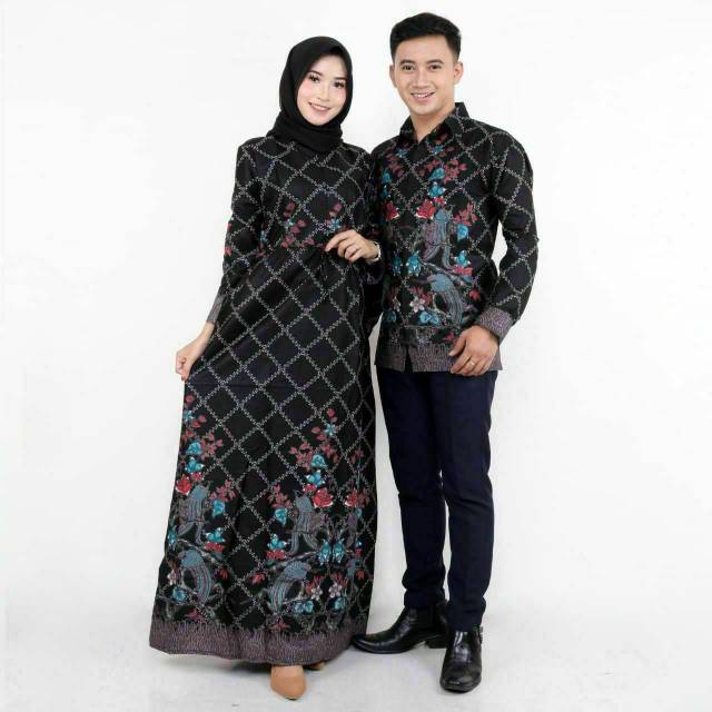 BATIK COUPLE KELUARGA - COUPLE BAJU BATIK SATU KELUARGA MOTIF KUPU SOGAN ABU2